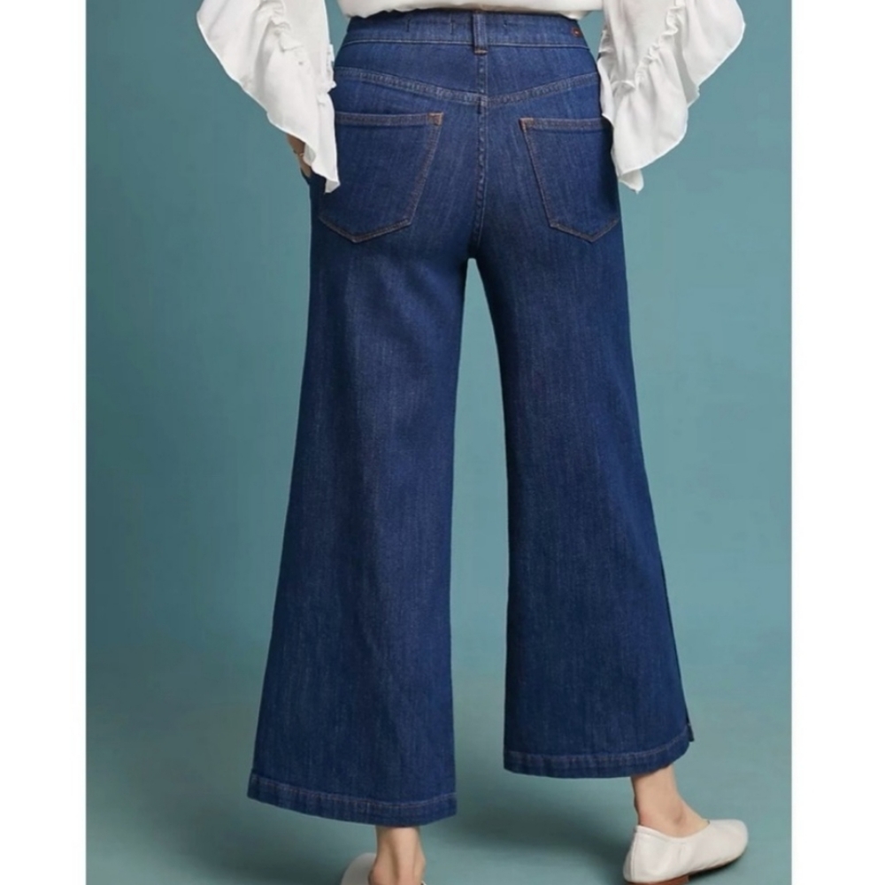 Anthropologie Pilcro and the Letterpress Wide Leg Crop Button Up Ankle Jeans 26 - Picture 5 of 15